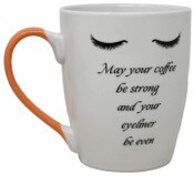 Wholesale - 16oz White Bullet Mug: "May Your Coffee Be Strong and Your Eyeliner Be Even" in Black with Lashes C/P 36, UPC: 634894037509